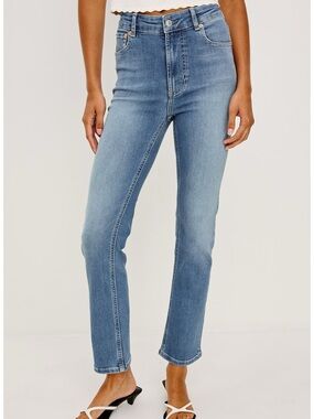 Rails Straight-Leg Jeans in Light Blue Wash High rise straight Size 24 100%Cott